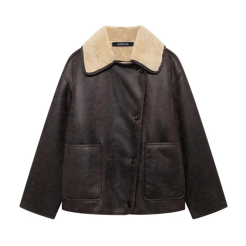 Autumn/Winter Women's European & American Shearling Double-Sided Coat - Street Fashion 2023