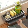 1 Pc Wall-Mounted Kitchen Storage Rack with Sponge Holder and Dish Rack - Durable PP Plastic Space-Saving Sink Storage, Suitable for Sponge