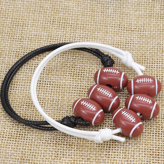Sports Bracelet Rugby Braided Unisex Adjustable Ball Shape Bracelet Jewellery