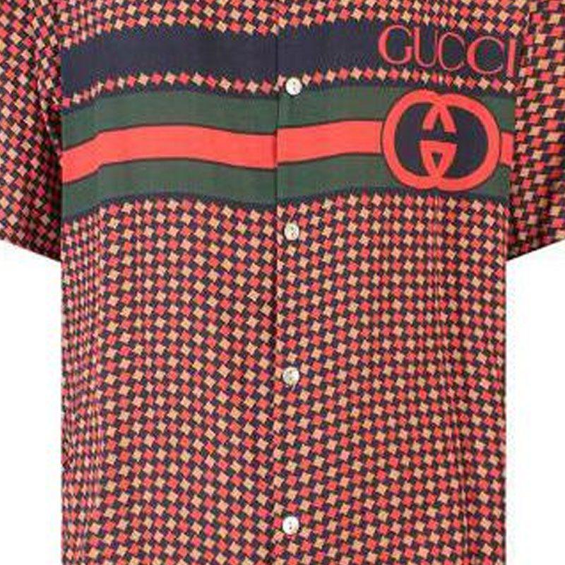 GUCCI Shirts Men's Brown Lapel Moderate Other 731961-ZAL6I-4956