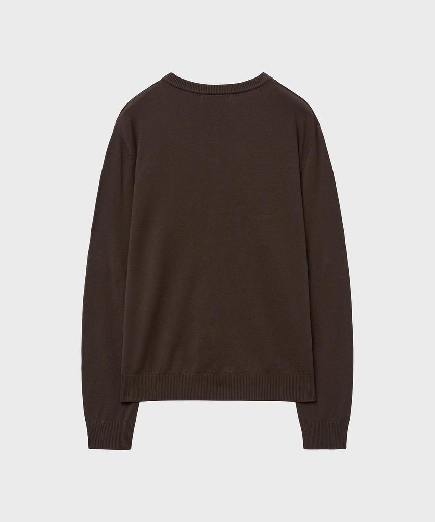 NOIRER Silky V-Neck Knit (Brown)