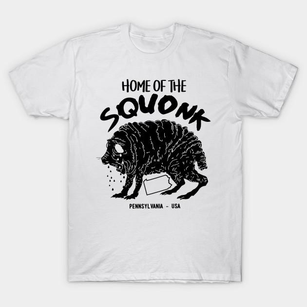 

Men Black Print T-shirt Home Of The Squonk Cryptid No-Cut Transfer Paper Print Cotton Tshirt M білий