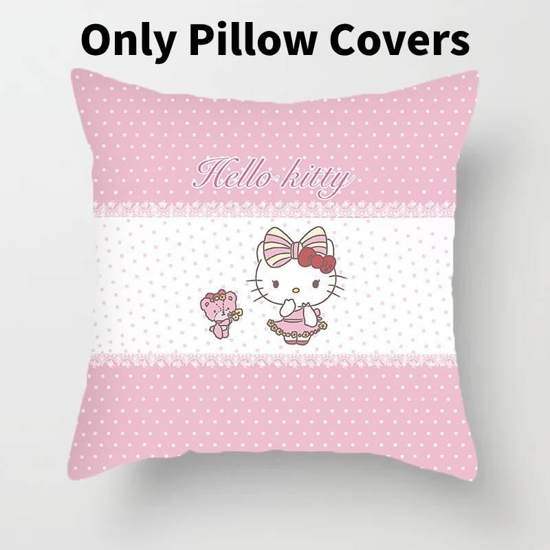 Hello Kitty Plush Pillow Cover With Soft Peach Skin Fabric For Bedroom And Couch Decor
