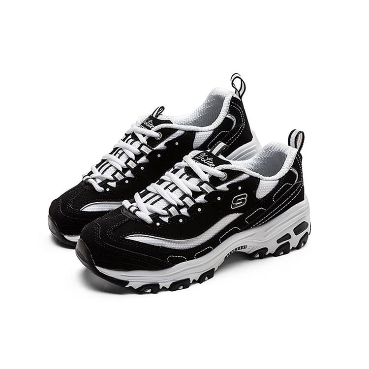 Skechers D Lites Low Top Daddy Shoes Black Women's 99999720-BKW