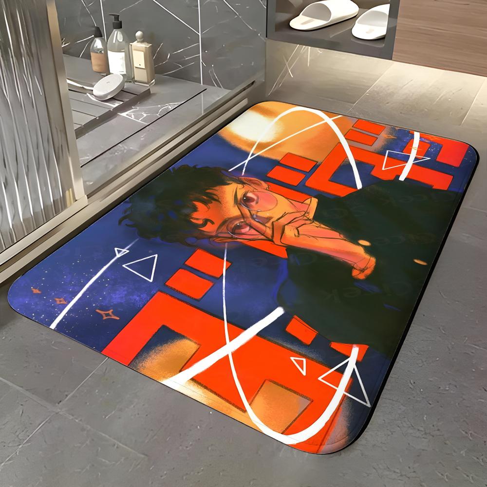 Manga D-Dandadan Fußmatte Weiche Flanell Eingangstür-Matte Rutschfest Saugfähig Badezimmer Schlafzimmer Bodenläufer