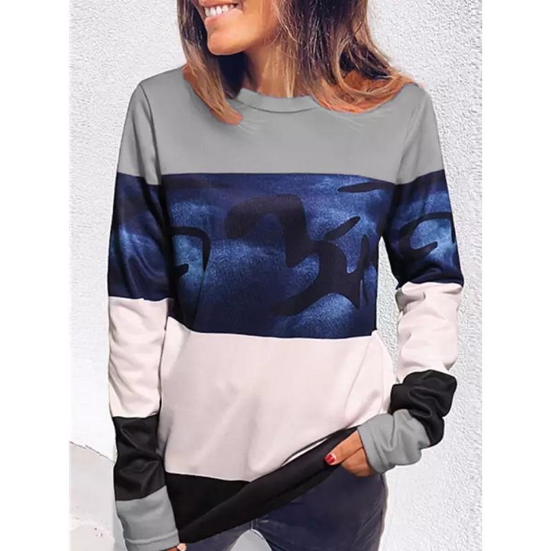 

IHUASU Women s Fashion Casual Long Sleeve O Neck Blouses & Shirts XXXXXL сірий колір