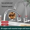 ZISIZ Wall-Mounted SUS304 Kitchen Single Cold Faucet