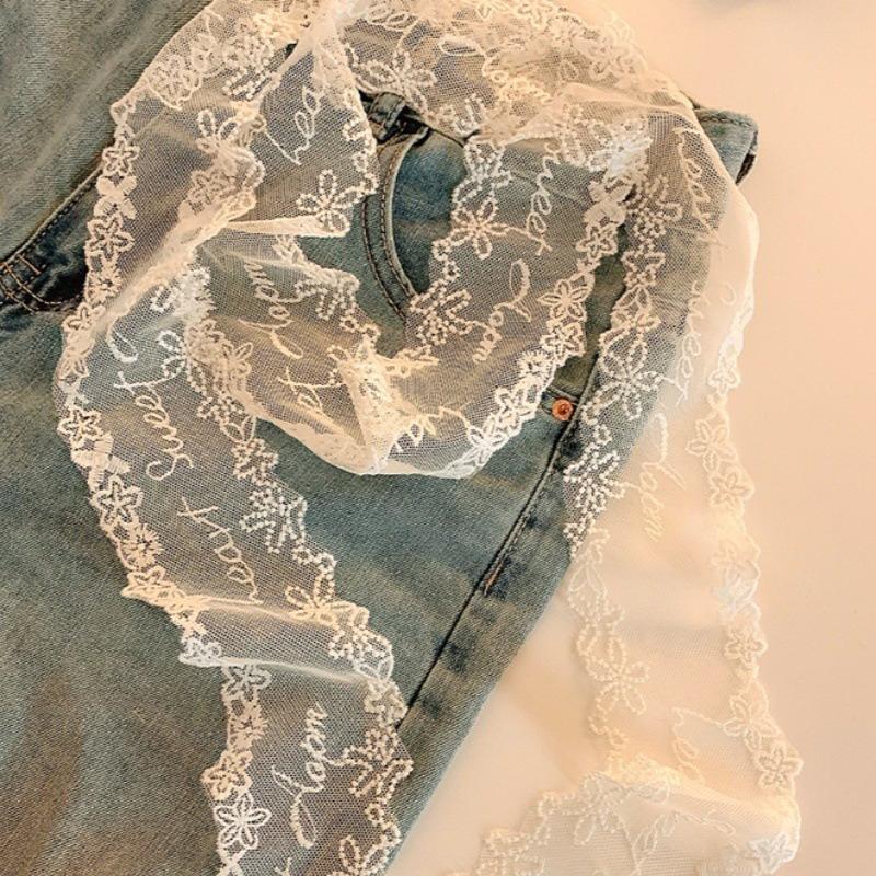 Fashion Y2K Long Lace Waistband Bow Floral Lace Waist Belt Tie Up Thin Dress Jeans Belt Summer
