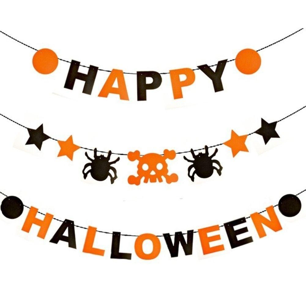 DIY Halloween Non-woven Flags Hanging Party Decor Pull Flag  Halloween Party Decoration