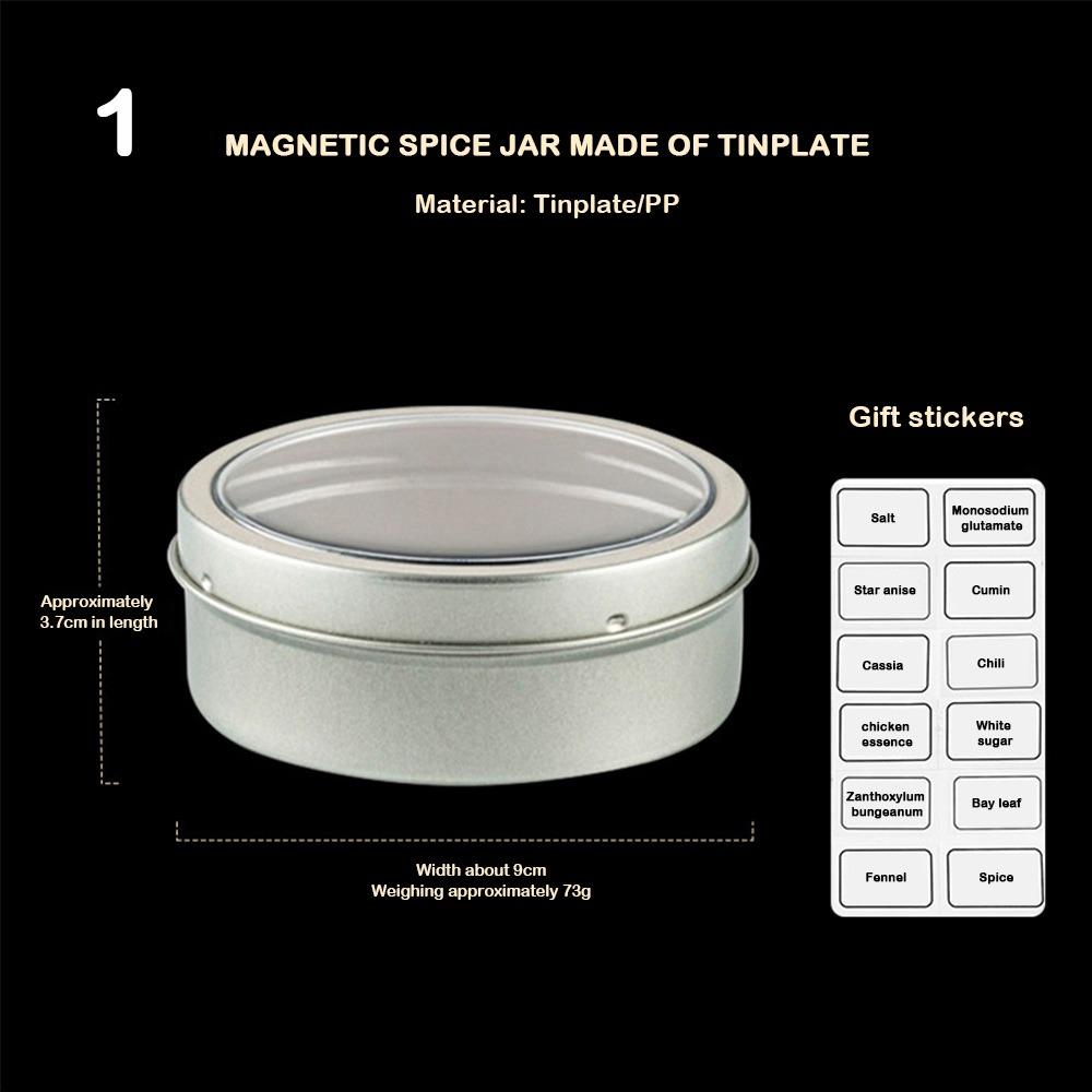

Новые железные магнитные баночки для специй с наклейками, герметичные, для хранения барбекю, настенный набор емкостей для приправ, для кухни
