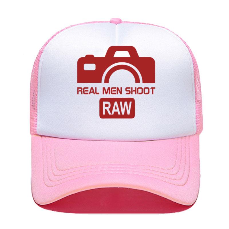 Real Unisex SHOOT RAW Summer Cap Mesh Hats For Unisex Women Casual Hats Hip Hop Baseball Caps Funny Photographer Adjustable Visor Cap