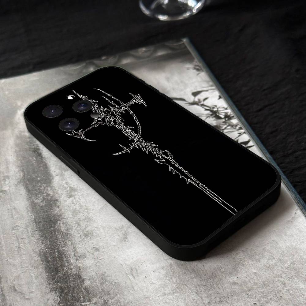 Cyber Sigil Cross Phone Case For IPhone 17,16,15,14,13,12,11 Plus,Pro,Max,XR,XS,X,7,8 Plus,Mini Black Silicone Soft