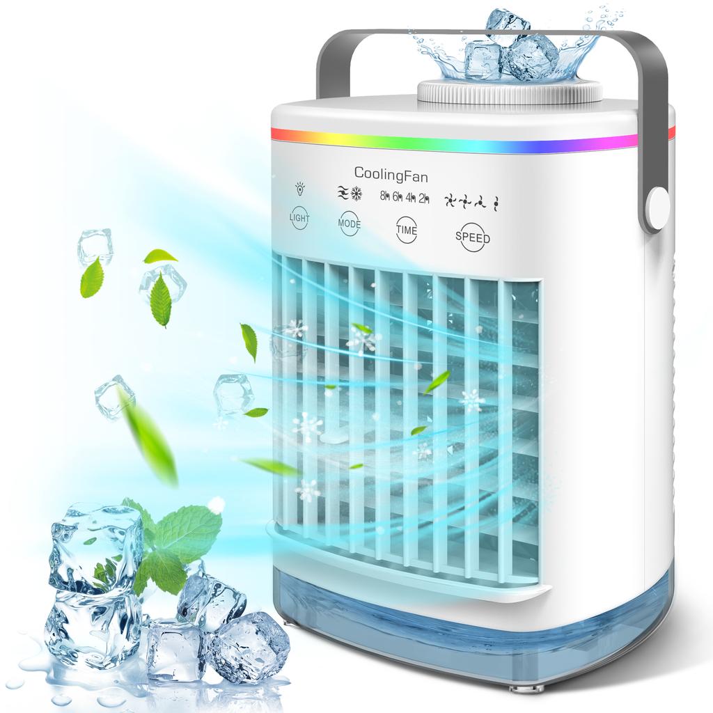 Portable Air Conditioner Mini Air Cooler Fan USB Air Conditioning 700ml Water Cooling Fan Humidifier For Home Room Office Desk