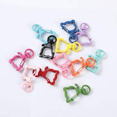 10pc Diy Keychain Pendant Jewelry Accessories Zinc Alloy Paint Color Dog Head Buckle Head Lobster Buckle Special-shaped Dog Buckle