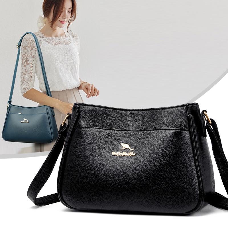Shoulder bag women's 2025 new soft leather trend large-capacity women's diagonal span versatile multi-functional small fresh women's bag