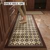 Kitchen Floor Mat Anti-slip Oil-proof Carpet Pvc Leather Waterproof Foot Mats Long Strip Rug American Retro Home Decoration Rugs