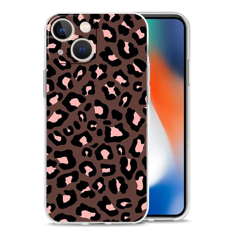 Phone Case For iPhone 17 Air Cases iPhone 16 15 12 13 14 Pro Max SE 7 8 Plus iPhone11 Clear Cover Fashion Tiger Leopard Print