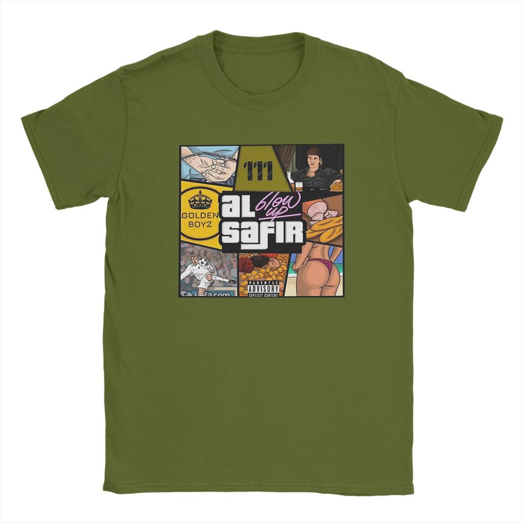Rapper Al Safir Cotton T-Shirt For Men Beach  Y2K Basic T Shirts O Neck Hipster Tees Oversize Printed Tops
