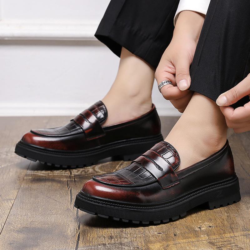 Big-headed Leather Shoes In Spring and Autumn Men Pedal Lazy People Laughing Business Formal Wear Groom Wedding Shoes