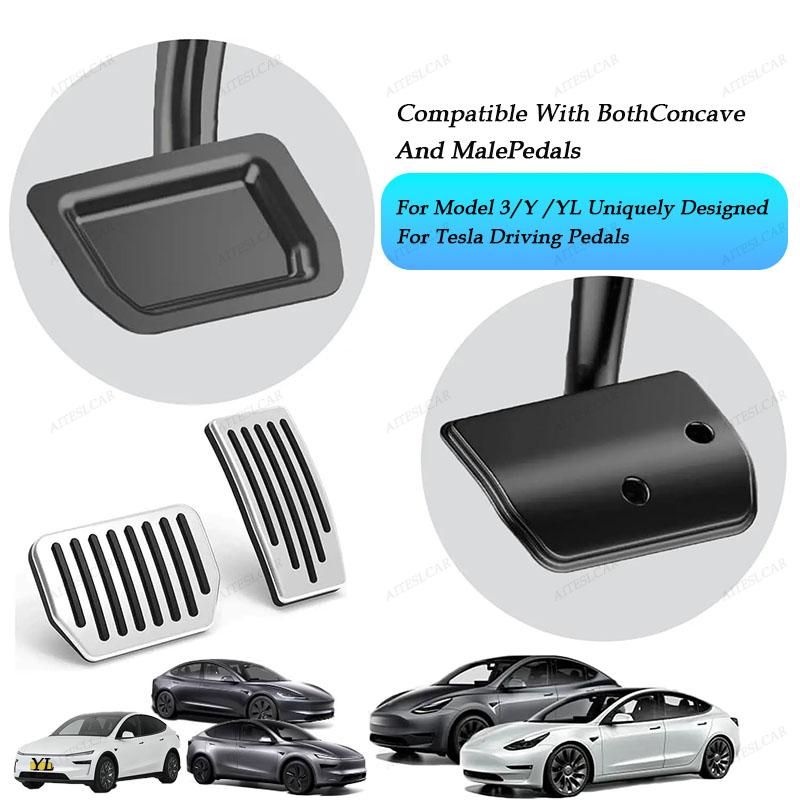 For Tesla Model Y L/Y Juniper 2025 Upgrade Foot Pedal Pads Non-slip Accelerator Brake Rest Performance Aluminum Mats Accessories