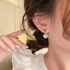 S silver needle zircon pearl earrings women's niche butterfly stud earrings versatile temperament earrings