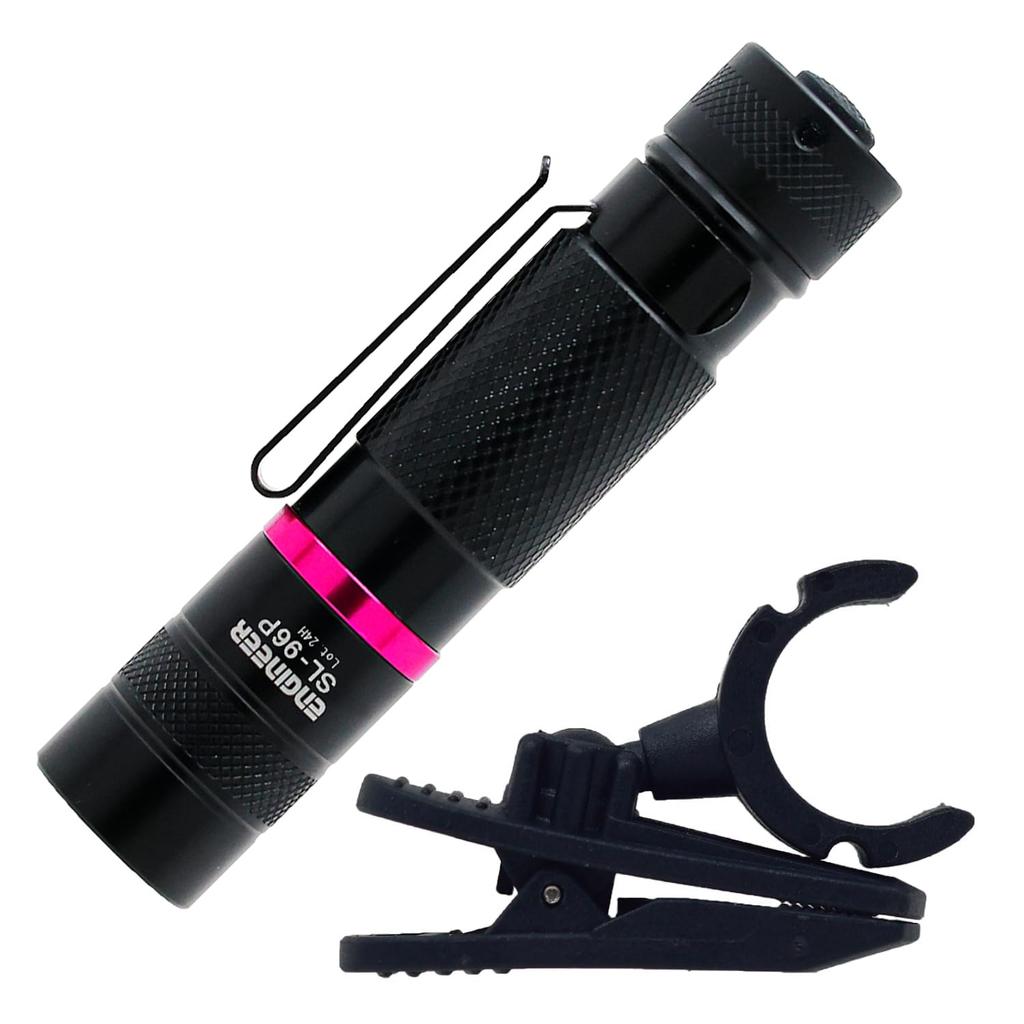 Engineer LED 135 includes 1 x AA Pink Flashlight, lumens, battery, & Black, SL-96P