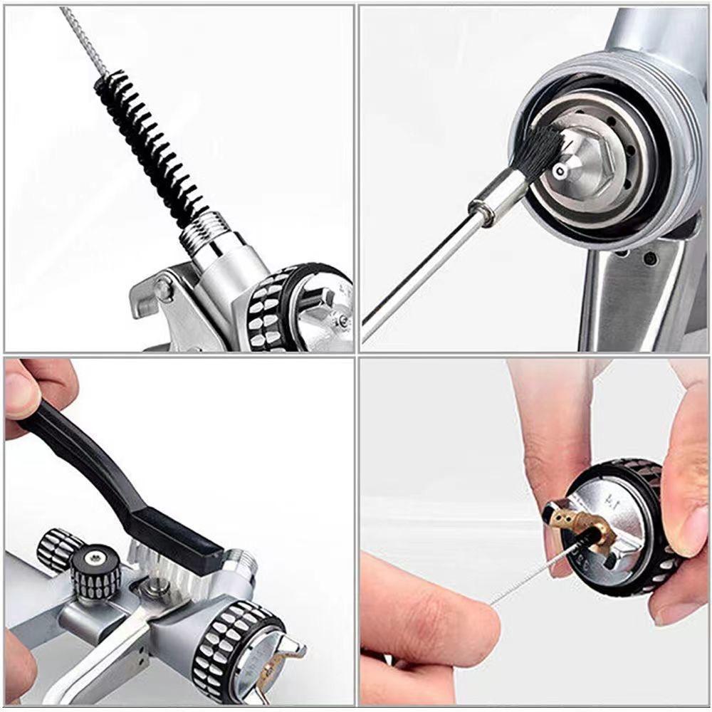 Pneumatische Spritzpistolen-Reinigungsset Reinigungsbürste 22-teiliges Set Wartungswerkzeugsatz Bürste Reinigungsöl Professionelles Set