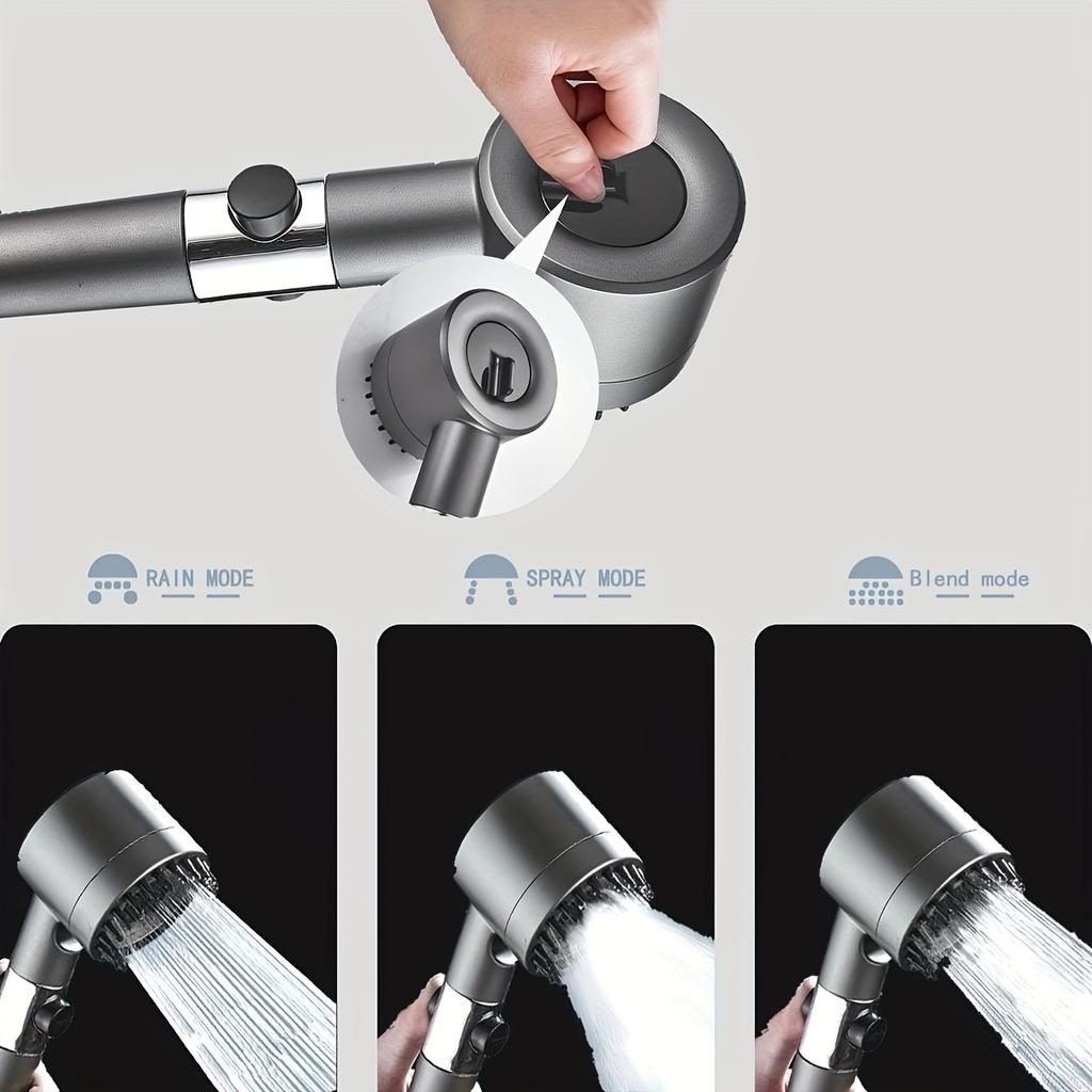 Handheld Filter Showerhead, High Pressure Water Flow and Multiple Spray Mode Filter Showerhead for Power Cleaning of Hard Water