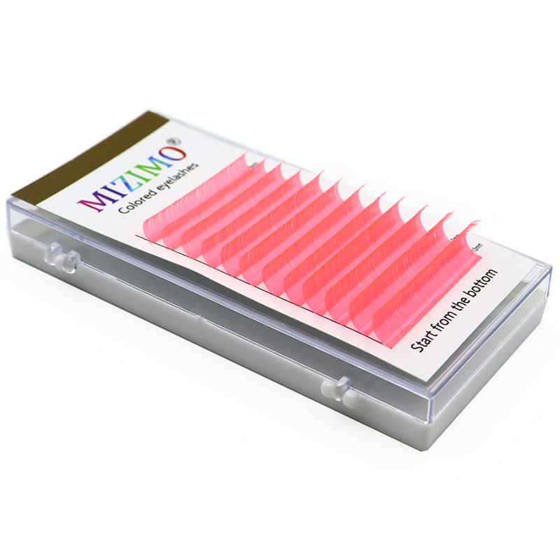 New Fluorescent Pink Colour Single Grafted False Eyelashes Soft Natural 12 Rows of Large Capacity Luminous Eye Makeup Tools