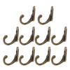 10 Pcs Heavy Duty Robe Hook Simplicity Hanger Vintage Bronze Small Hooks for Hanging Hat Towel Bag Rope Easy to Install