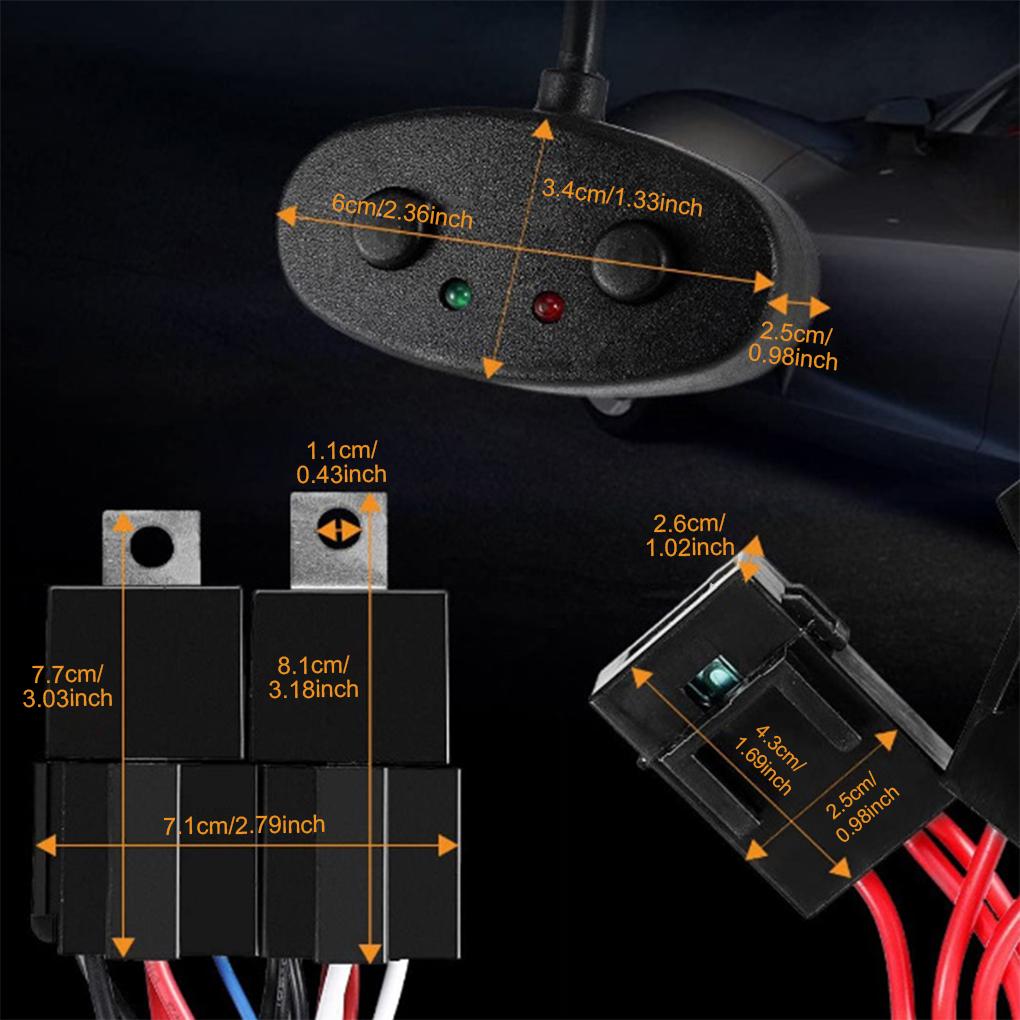 Car Light Harness Kit 12V 40A Relay Control Switch Replacing Parts