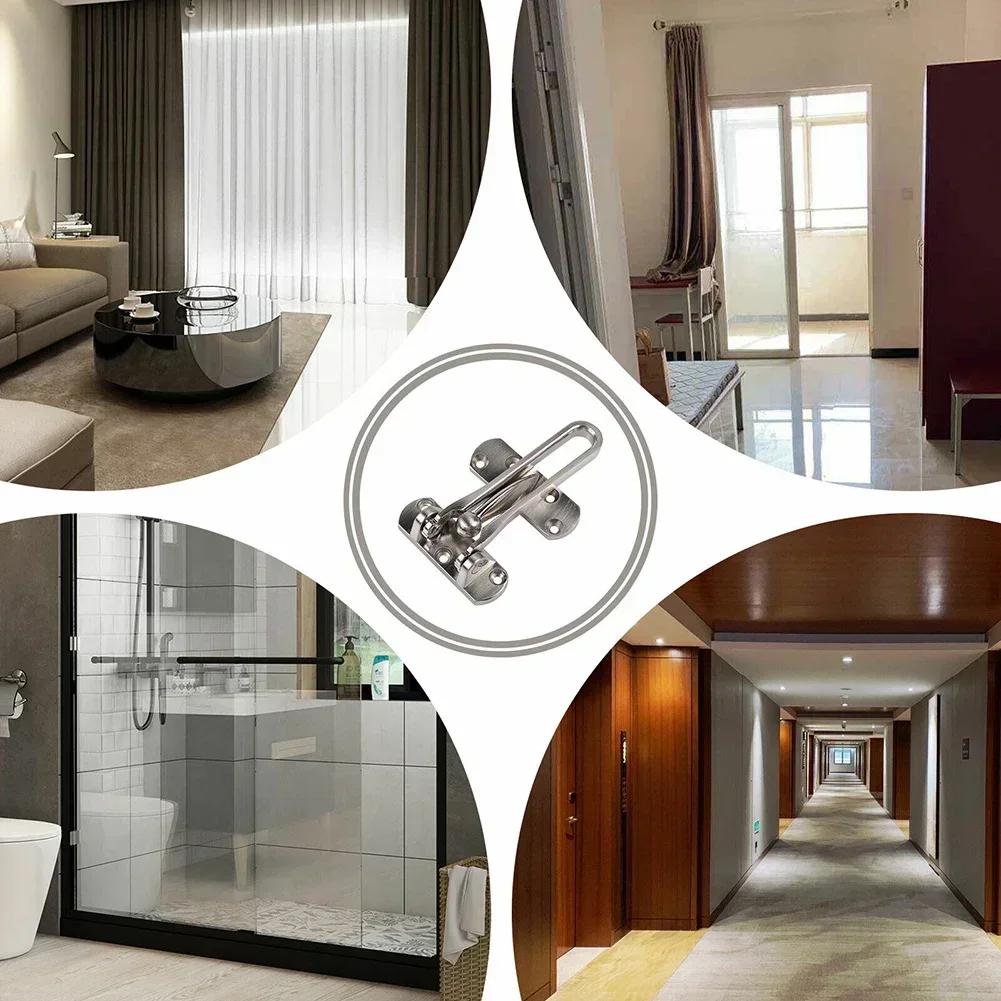 1pc Insurance Door Bolt Anti-Theft Room Bar Door Buckle Lock Stainless Steel Safety Chain Bedroom Kids Room Door Bar Lock