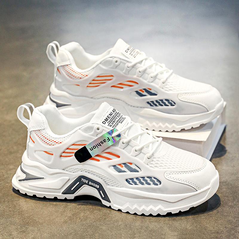New summer breathable mesh heightened soft sole casual running sports dad trendy shoes