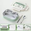 Boîte à lunch Bento pour enfants, à couvercle rabattable, en acier inoxydable 316, compatible micro-ondes, avec compartiments pour les aliments, à décorer soi-même et décorée de dessins animés.
