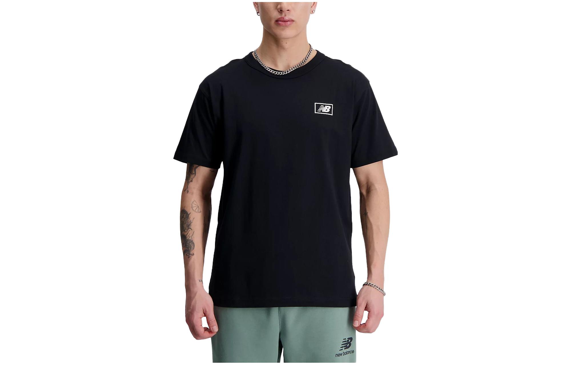 New Balance T Shirts Men s Black Crew Neck Moderate Straight Fit MT33511-BK M