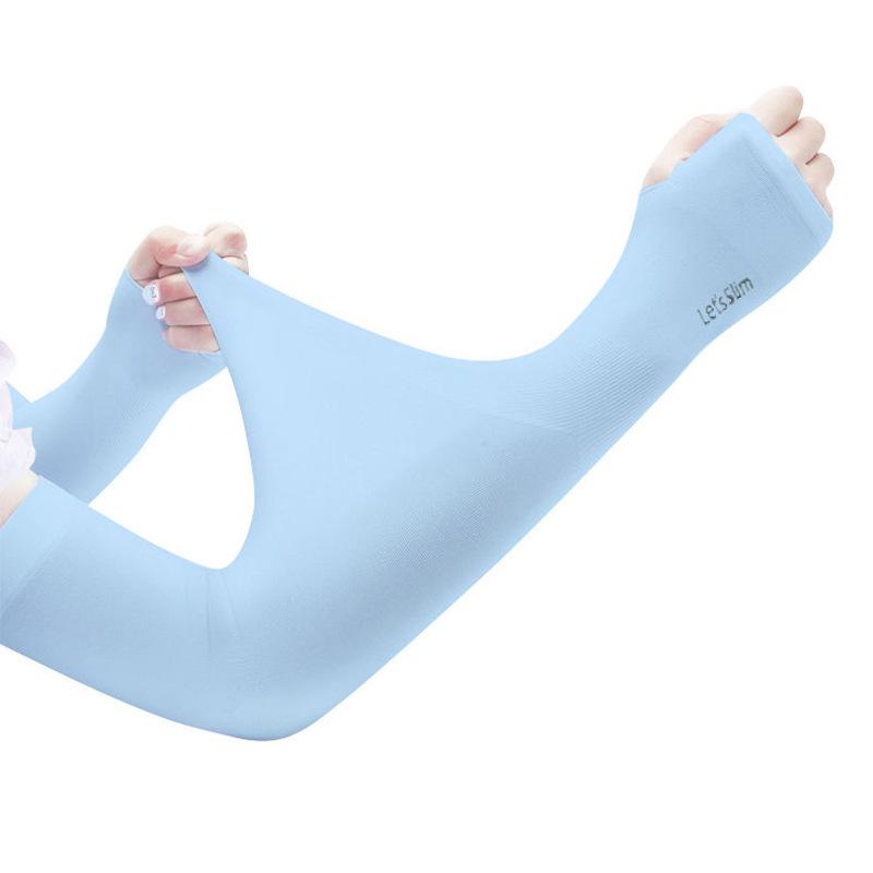Ice Silk UV Sun Protection Arm Sleeves for Men & Women - Lightweight Cycling Gloves & Elbow Pads