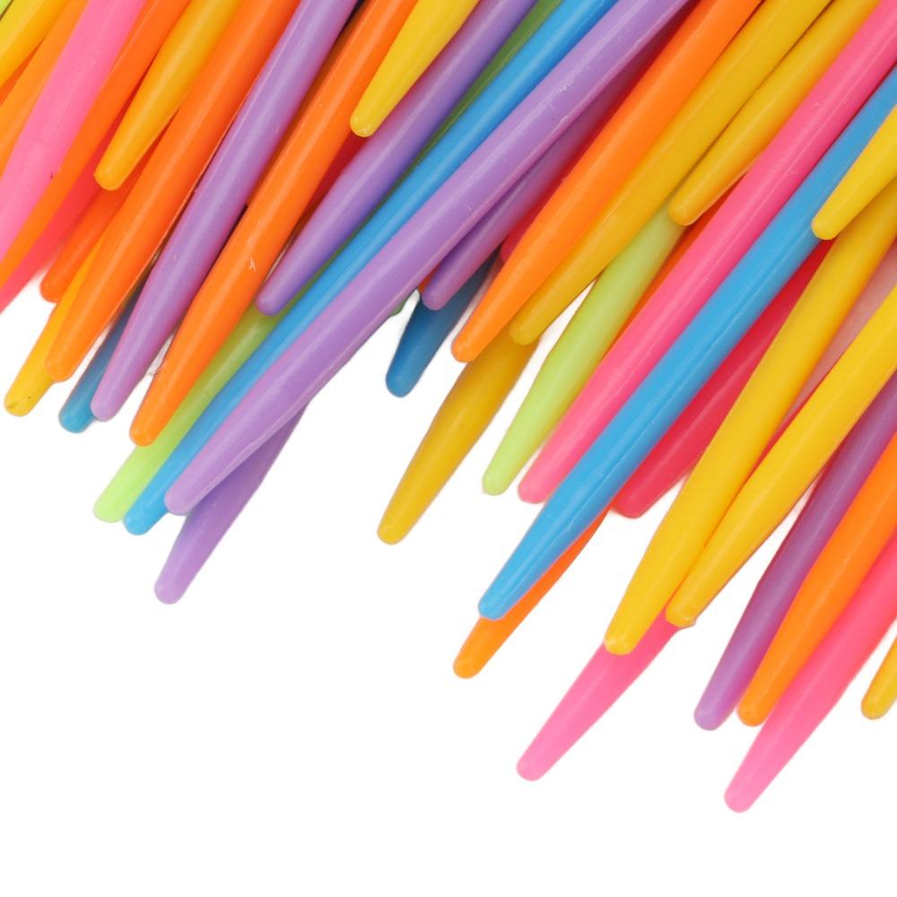 200Pcs Plastic Plastic Yarn Needles Colorful Darning Needles Portable Large Eye Needles For Crochet