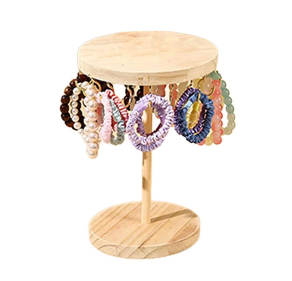 Fashionable Adjustable Sturdy Wood Necklace Holder Creative Jewelry Display Stand Portable for Space Saving Storage