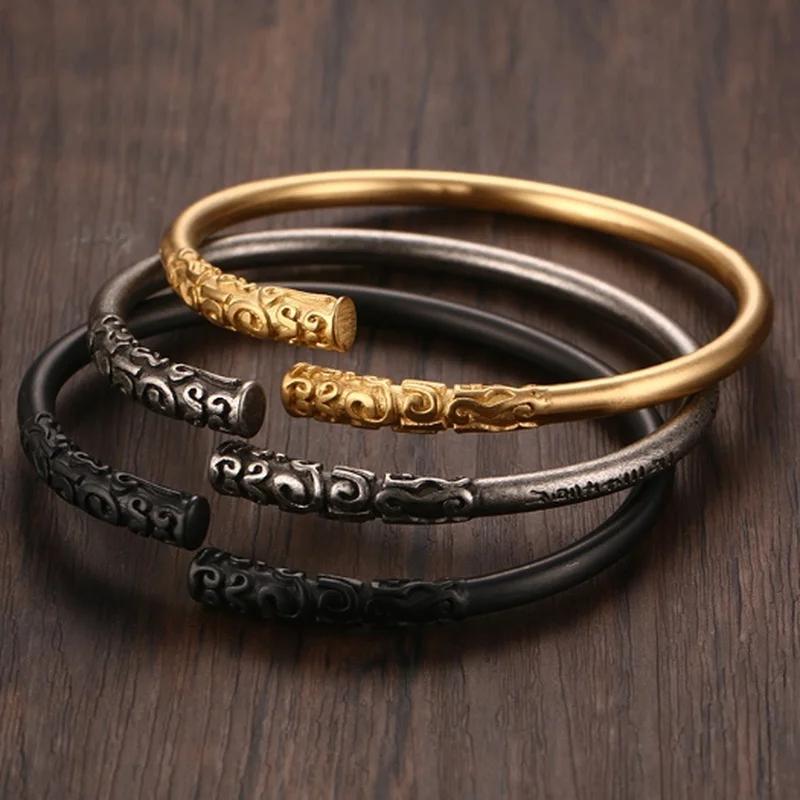 Fashionable and Creative Gold Hoop Bracelets for Men and Women, Personalized Trendy Domineering Adjustable Jewelry Accessories