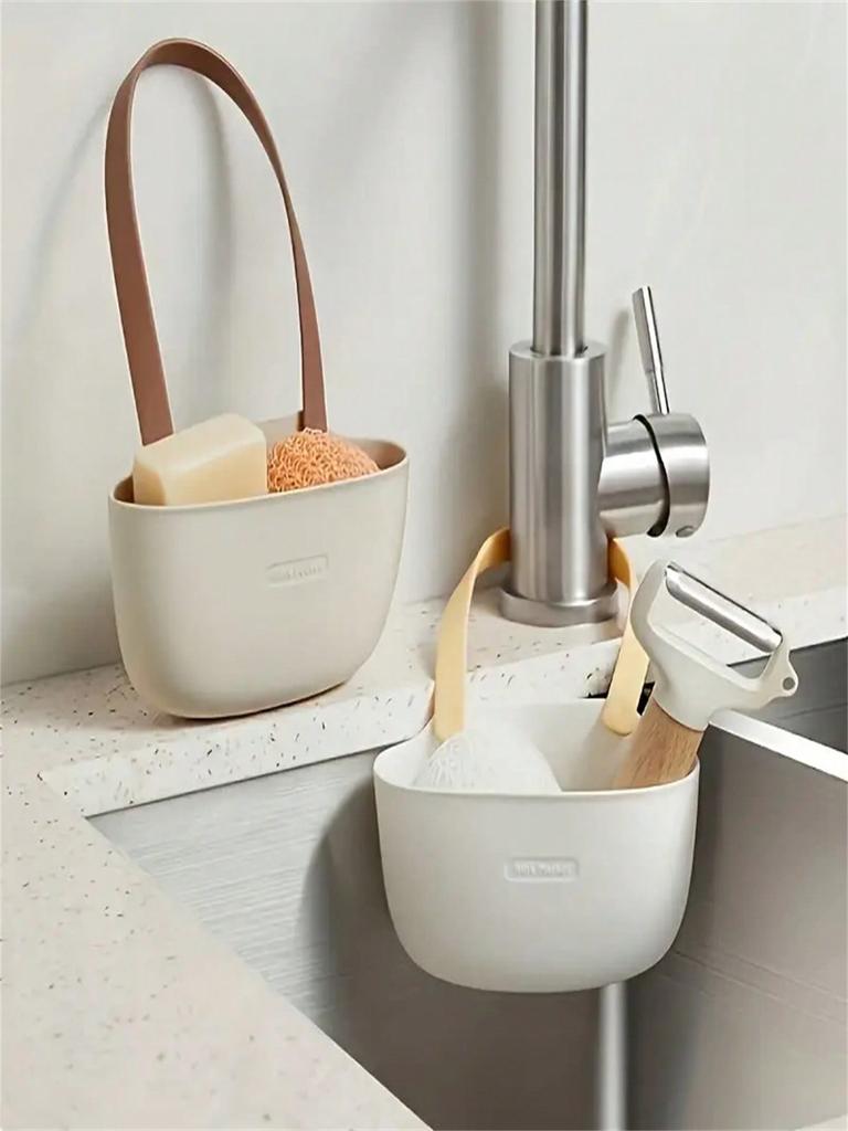 1Pcs Lightweight Plastic Kitchen Sink Storage Box with Drainage - Brush and Sponge Holder, Easy To Install, No Power Supply Required, Kitchen Sin