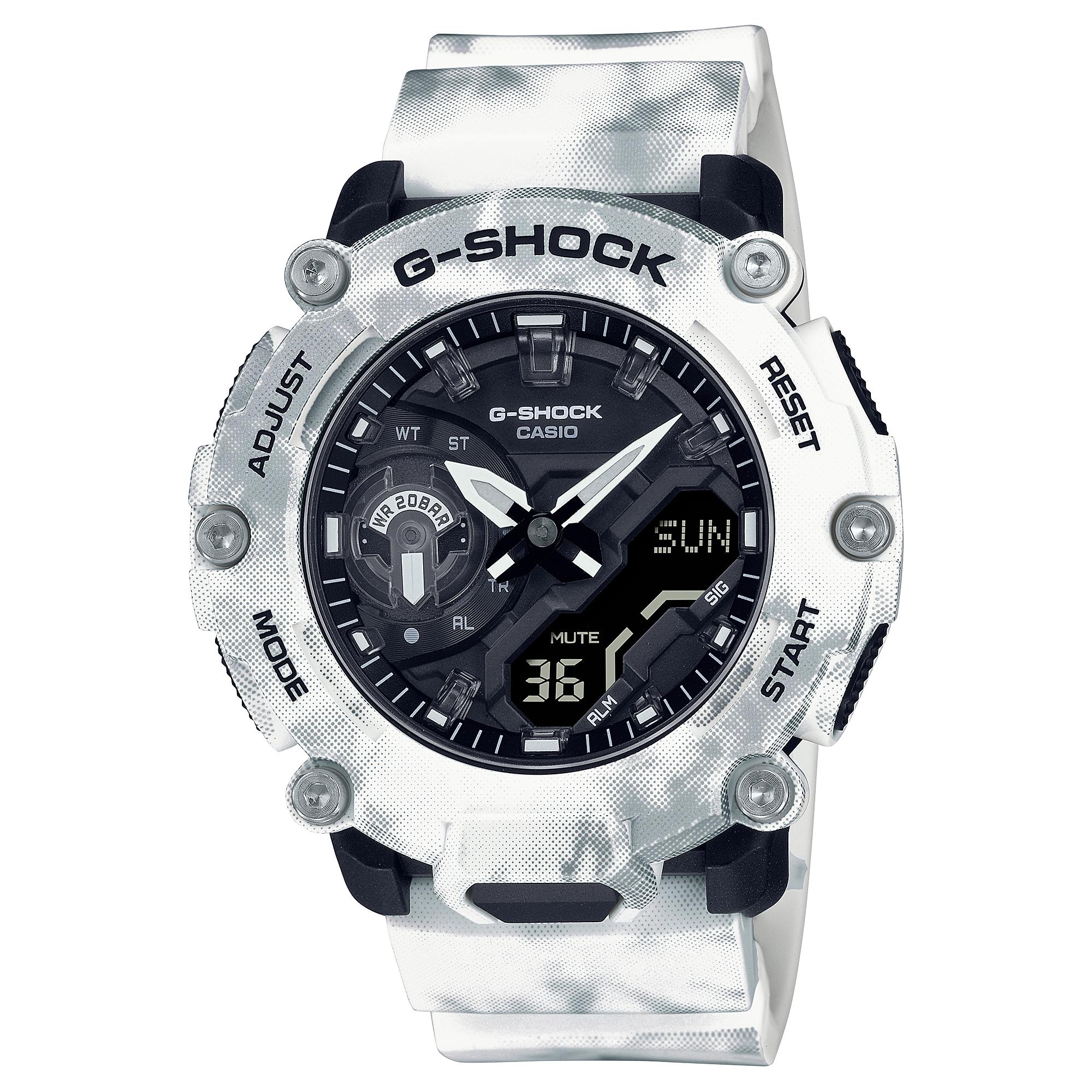 

Casio Men s Resin 200M Water Resistant Digital Shock Resistant Quartz Watch GA-2200GC-7A белый