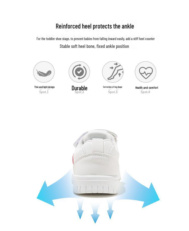 ABCkids Velcro Sports Shoes for Kids - White