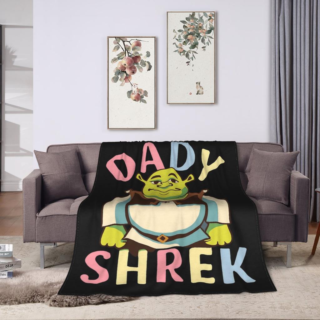 Art Shreks Cartoon Blankets Coral Fleece Plush Printed Multifunction Super Warm Throw Blankets for Bedding Office Bedding Throws