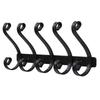 Black Iron Metal Wall Mounted Coat Rack with Key Holder Zebra Pattern 7 Hooks Eco-Friendly Multifunction Design for Clothing