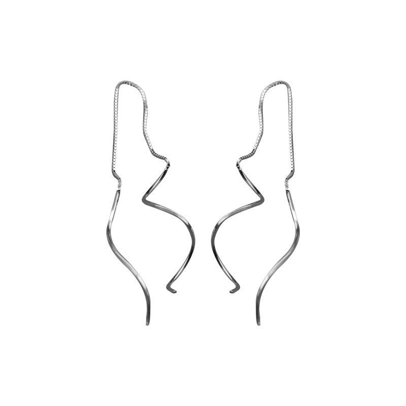 

Длинные серьги с волнистыми кисточками Earlines Temperament French Retro Универсальное украшение для женской формы лица