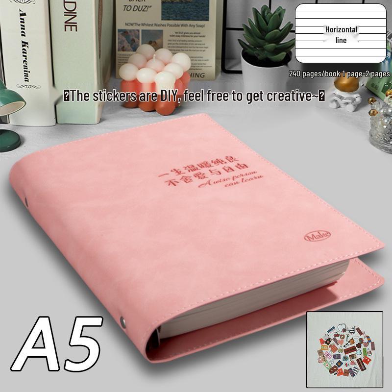 Notizbuch im Ins-Stil aus weichem Leder: B5 & A5 Leerer Tagesplaner für Schüler
