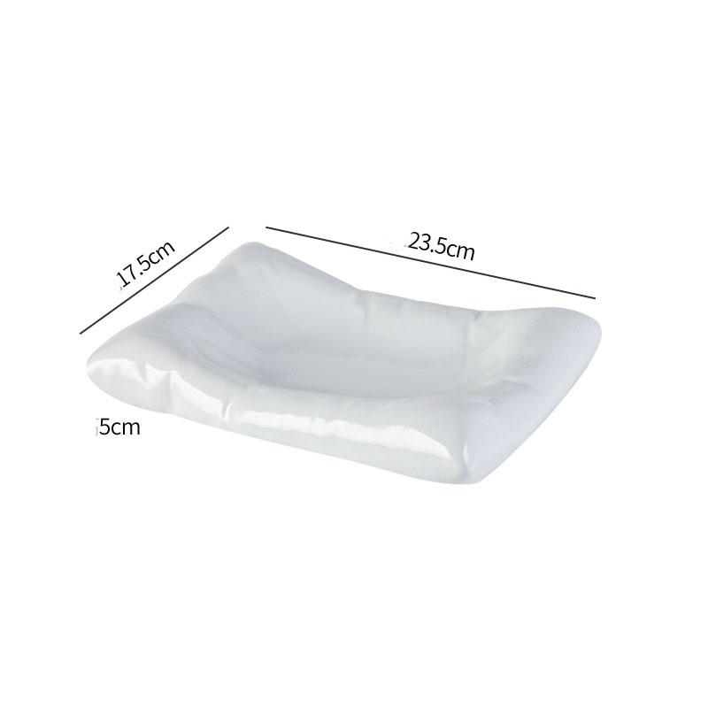 Kreativer Keramik Salatteller Küchengeschirr Speiseteller Pasta Steak Dessertteller Kissenförmige Dessertschale Salatschüssel