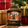 Warm Light Bedside Lamp Christmas Snow Globes with LED Light, Up Sphere Indoor Night Lantern, Battery/USB Powered Swirling Glitter Decorations