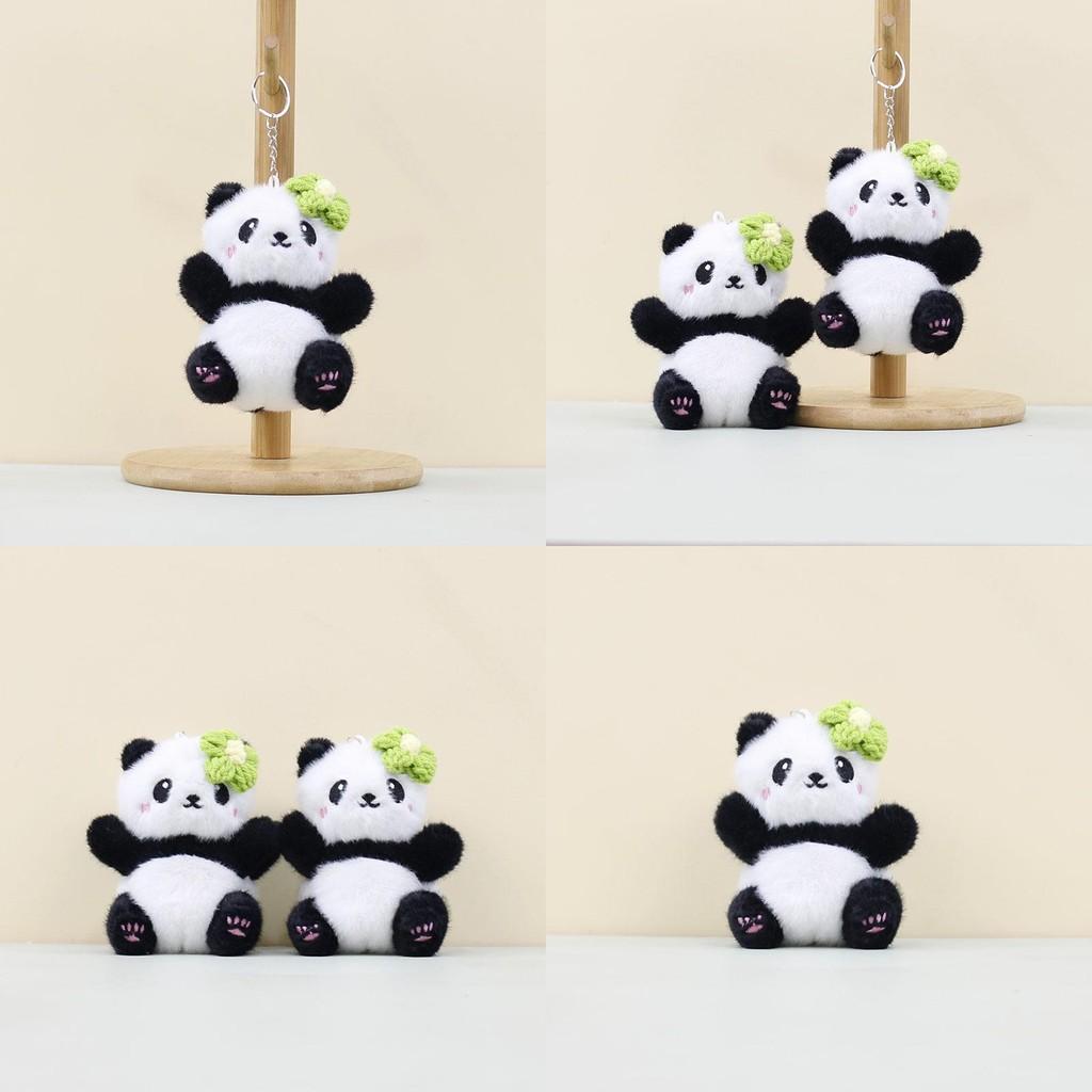 Flower Head Cute Red Panda Keychain Cartoon Girl Backpack Pendant Decorative