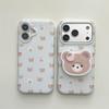 Plaid Little Bear Stand iPhone 14/13 & Apple 17/16/15 PROMAX Anti-fall Case
